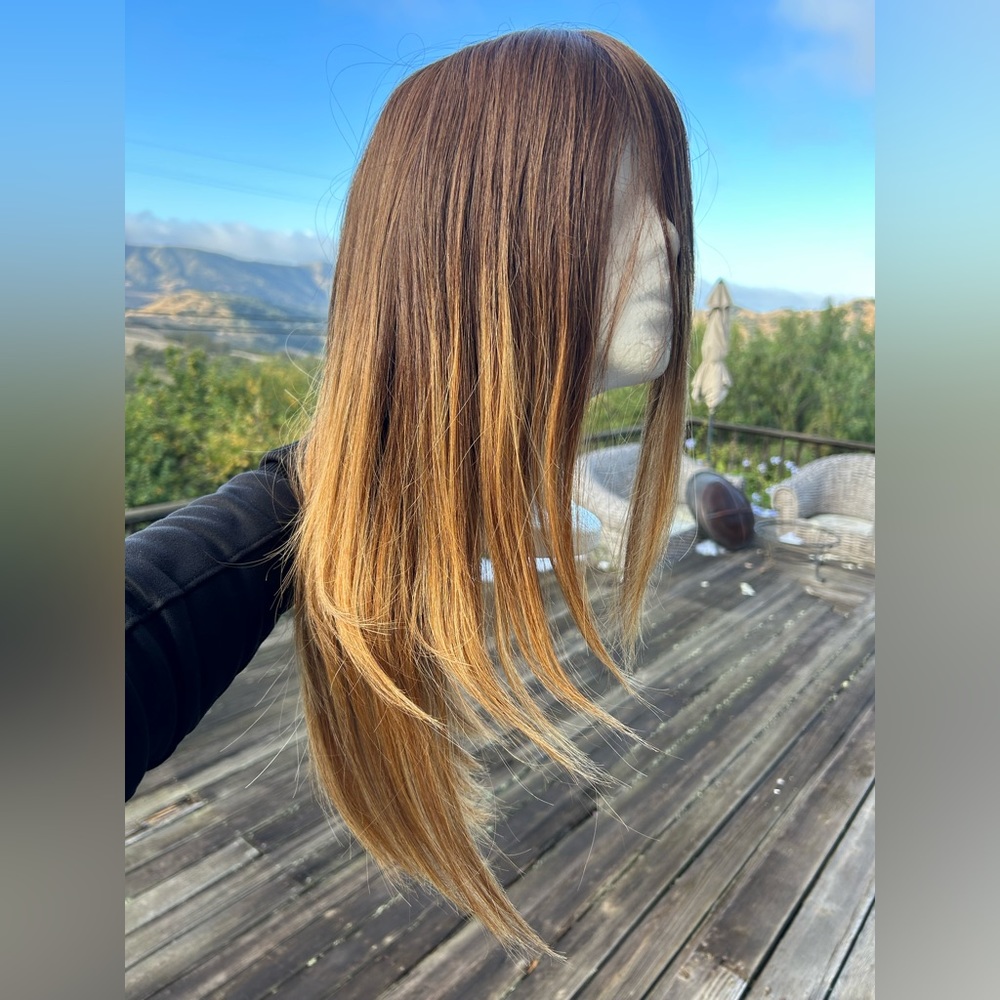 Lace front 100% real human hair balayage wig